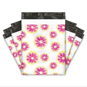 20 Pink Grapefruit Poly Mailers – 10x13 Fruit Shipping Bags – Boutique Packaging